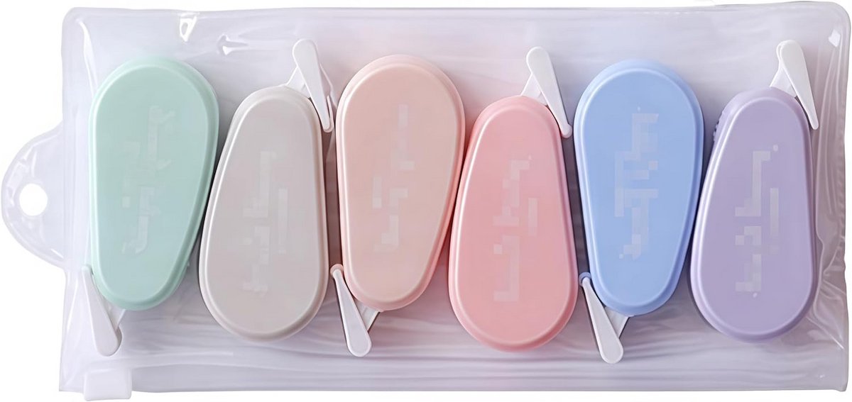 6 Stuks Mini Correctietape Set voor School en Kantoor