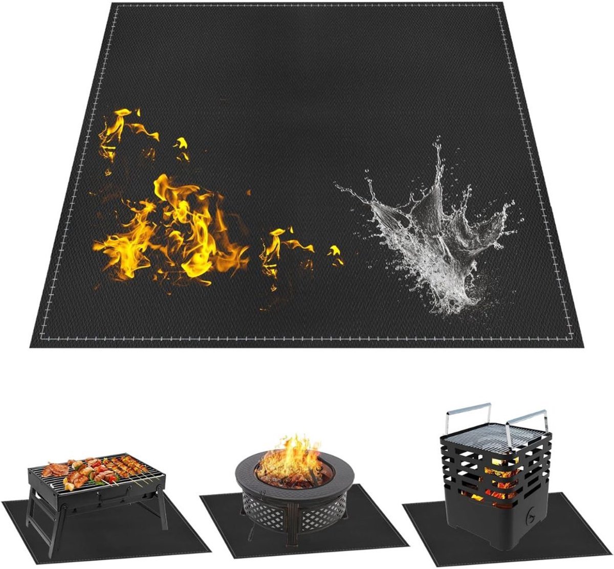 NBAP® Vuurvaste Mat - Hittebestendige Haardmat - Open Haard - Zwart