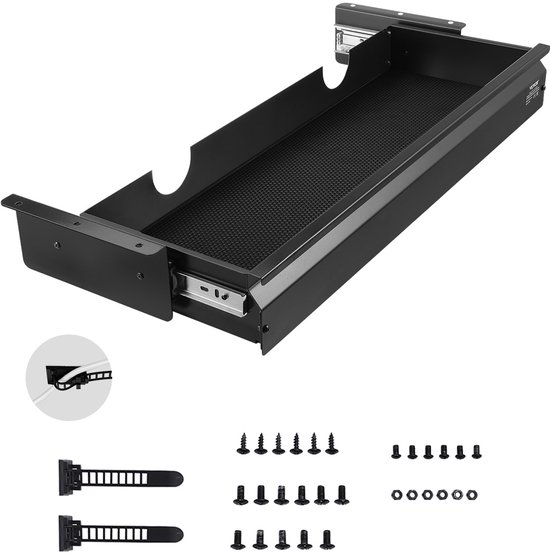 VEVOR Tiroir Sous Bureau avec Étagère Bureau Suspendu 740x235x107mm 1-Compartiment