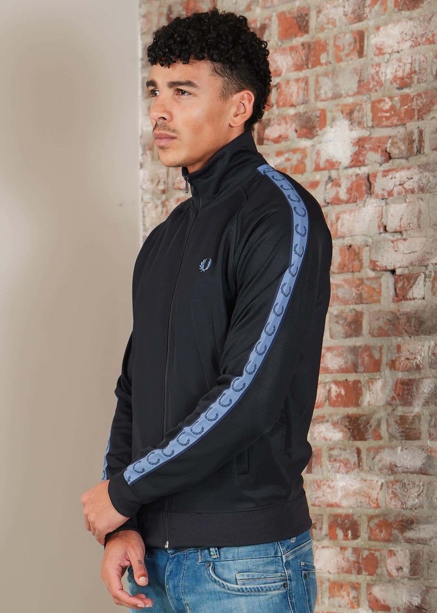 Fred Perry Contrast tape track jacket ace tennis Blauw