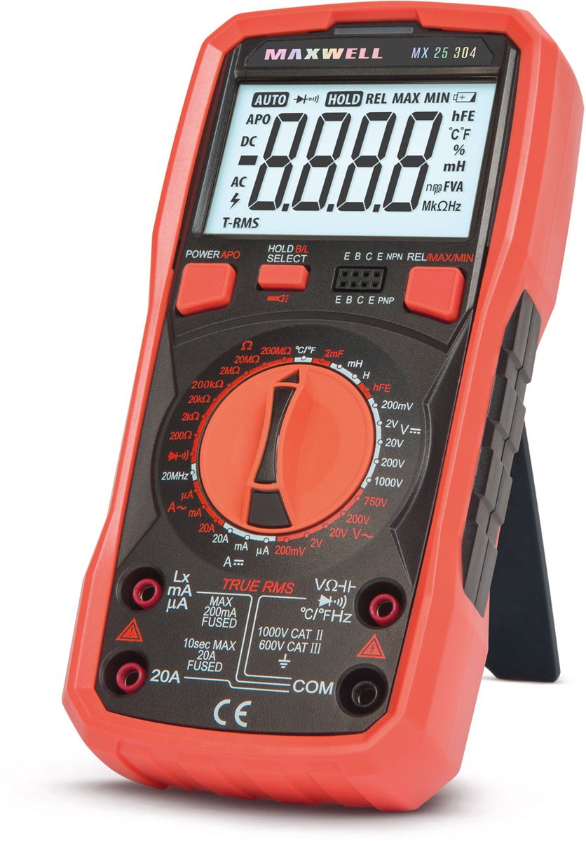 Digitale Multimeter met True RMS, Inductiemeting en Temperatuurfunctie - MX 25304 [25304]