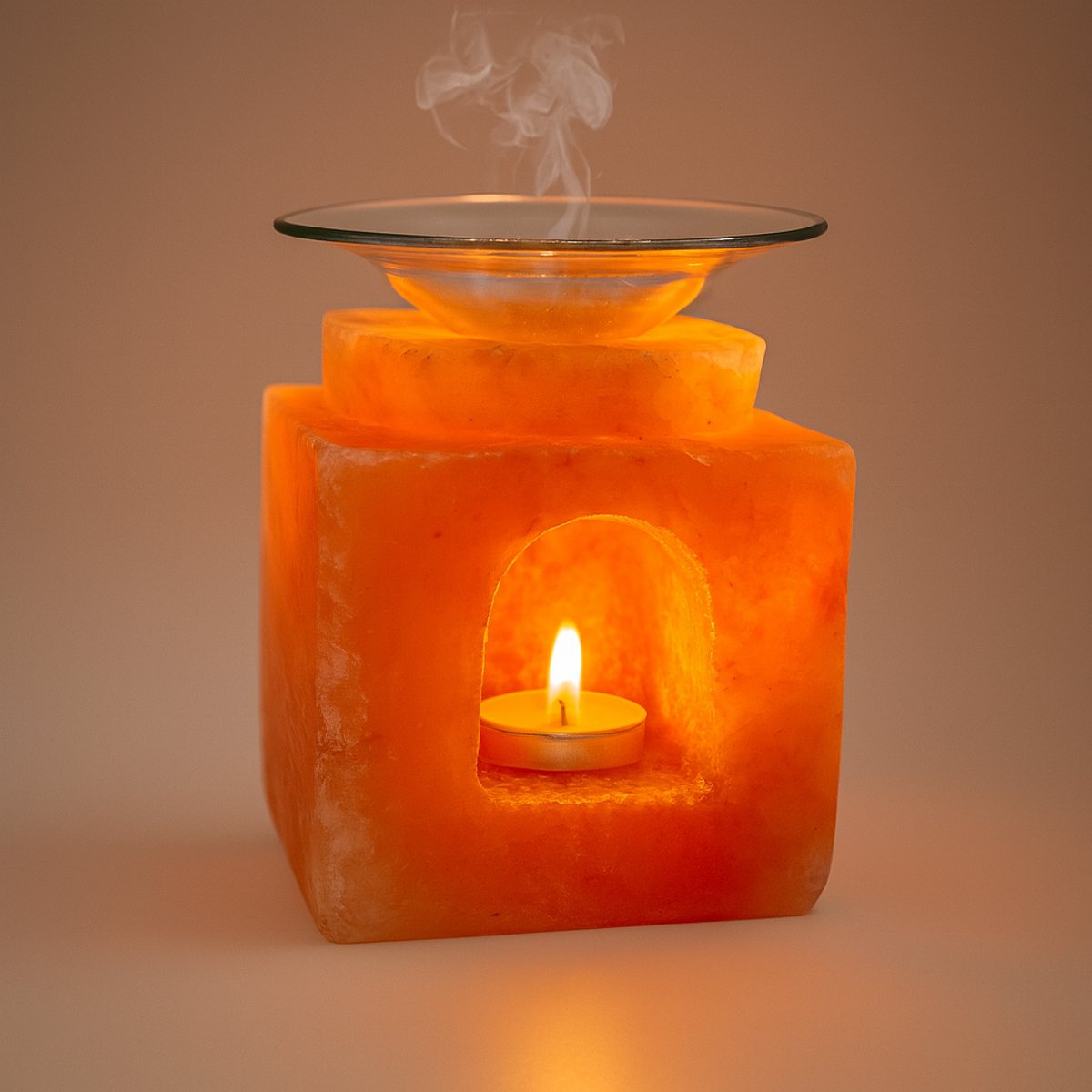 Luchtbevochtiger Aroma - Himalaya Zout Theelicht - Aroma Diffuser met plate