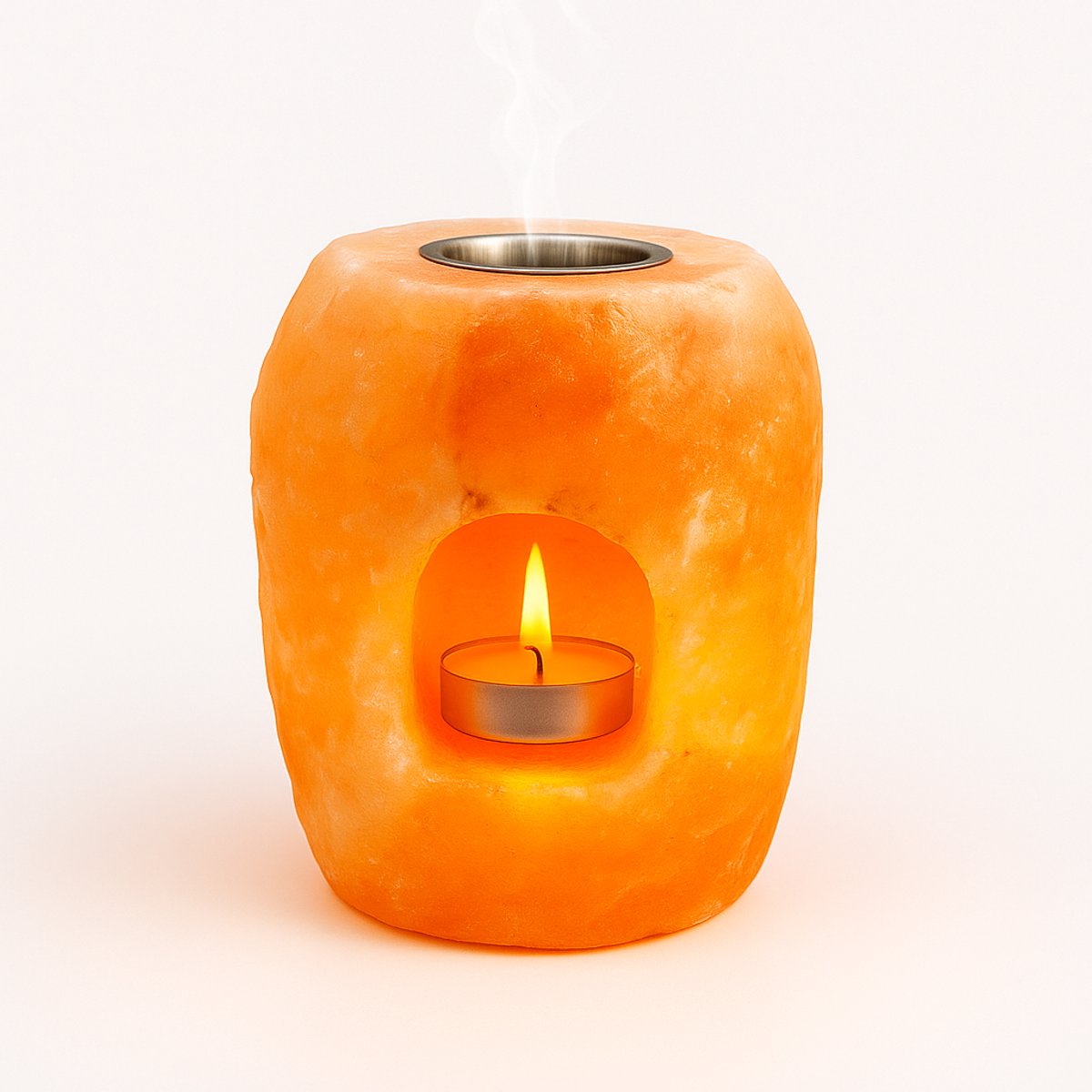 Luchtbevochtiger Aroma - Himalaya Zout Theelicht - Aroma Diffuser met Plate - Natural form
