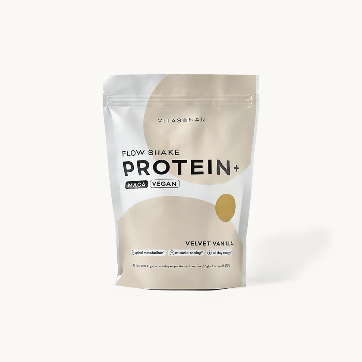 Vitasonar Flow Shake Protein+ - Soja & Maca - Vegan - Vanilla - 510g
