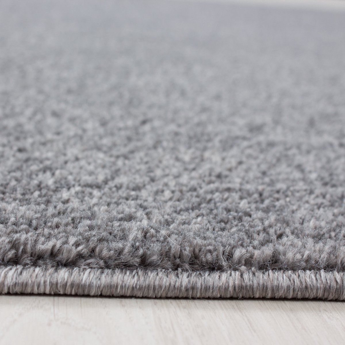 Kortpolig vloerkleed, effen kleur - lichtgrijs, woonkamerkleed, vilten achterkant, afmeting: 120 cm rond