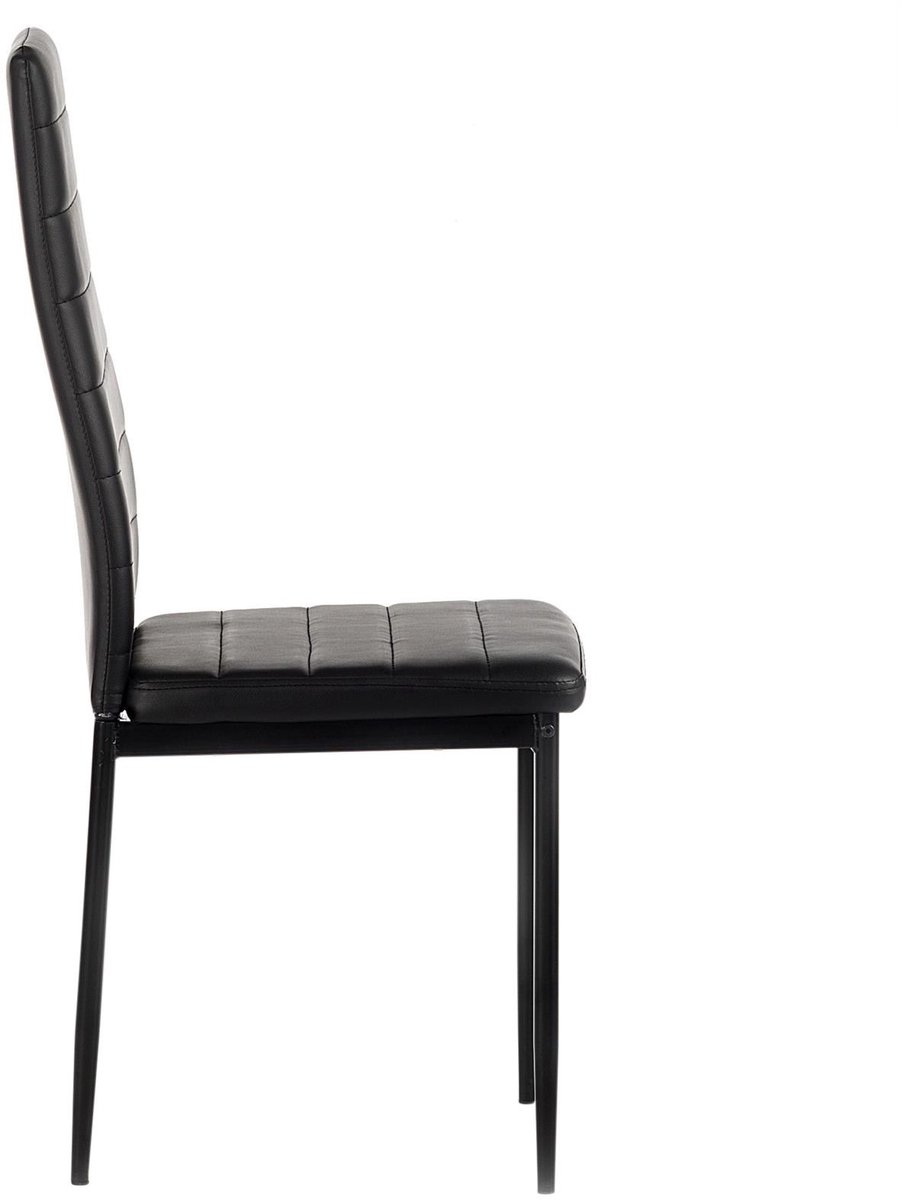 Eetkamerstoel NATHALIE zwart/zwart Set van 4 stoelen