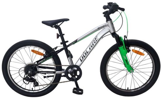 Volare Boost Kinderfiets - 24 inch - 21 Speed - Zilver/Groen van Volare — afbeelding 3
