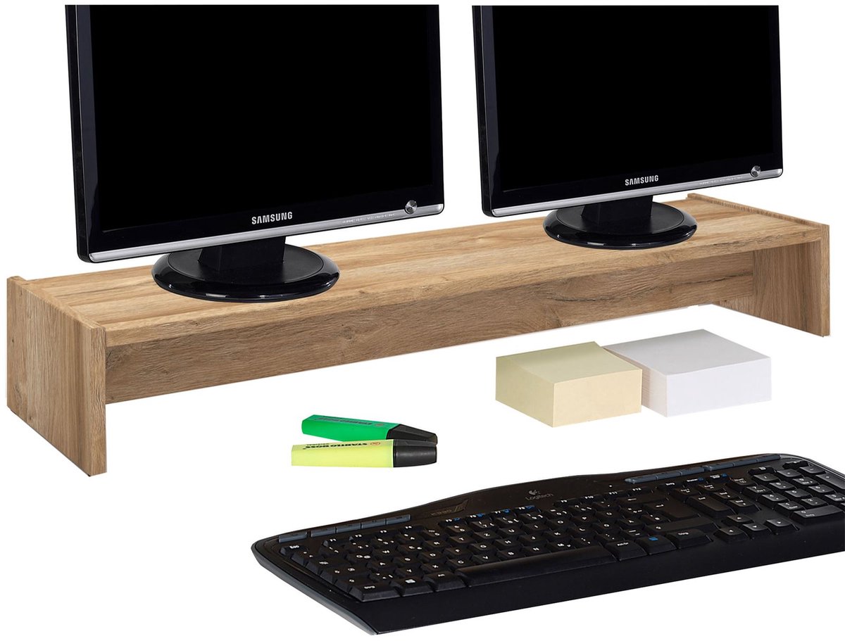 ZOOM monitorstandaard in wilde eik-look