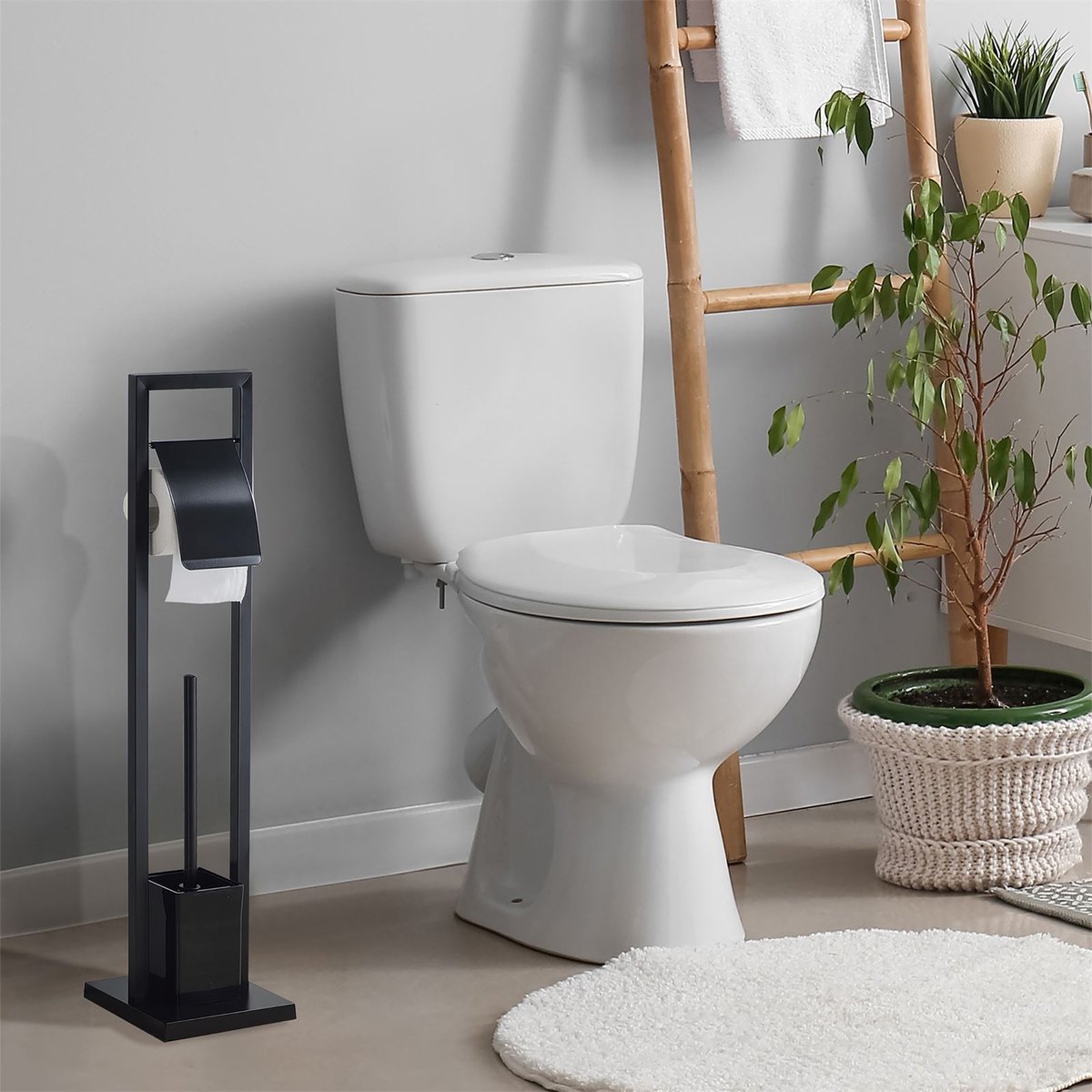 WC-set TOMA met papierrolhouder en wc-borstel
