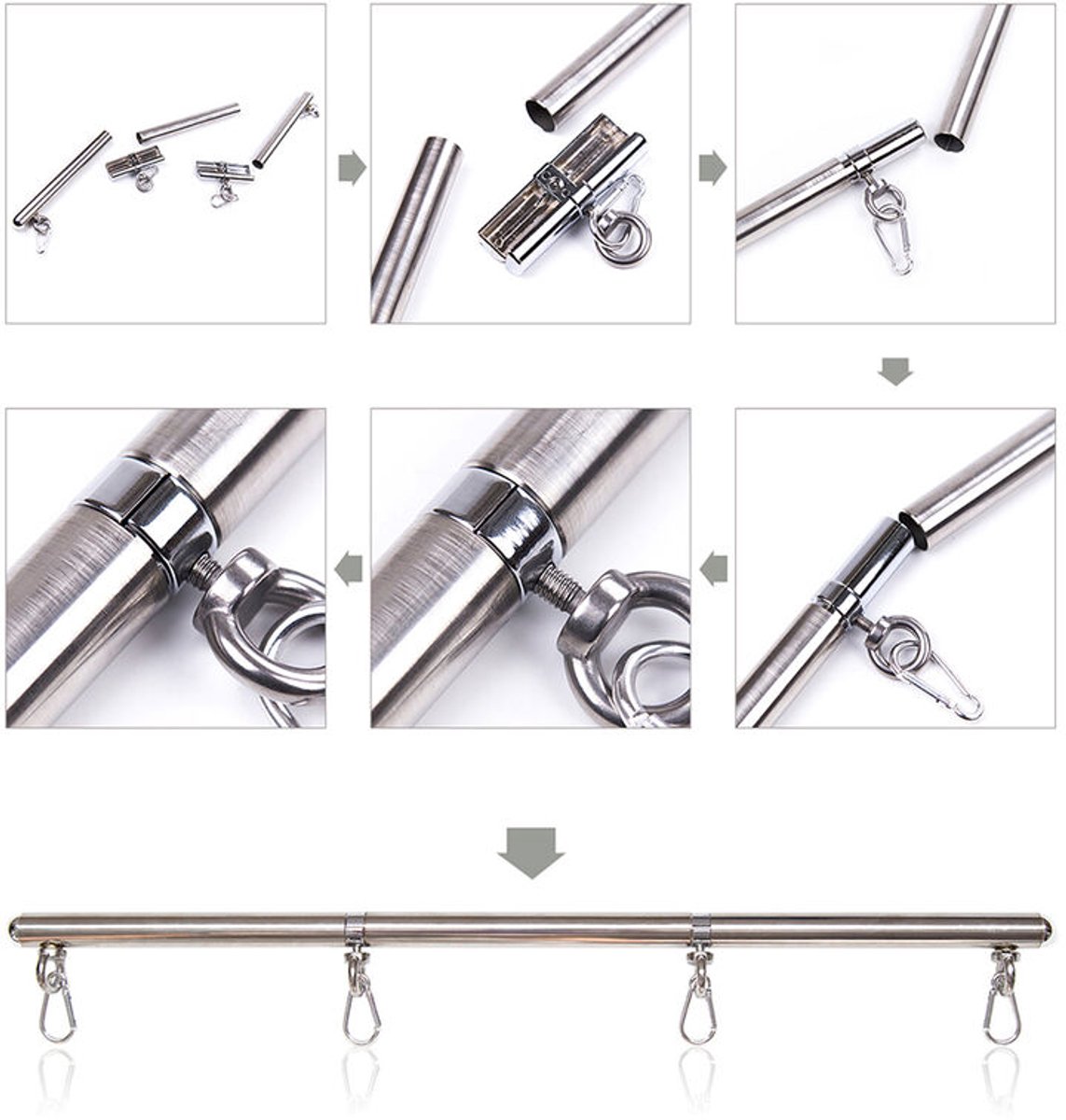 Ohmama Fetish - Bondageset - Spreader Bar - 63,5cm - Messing