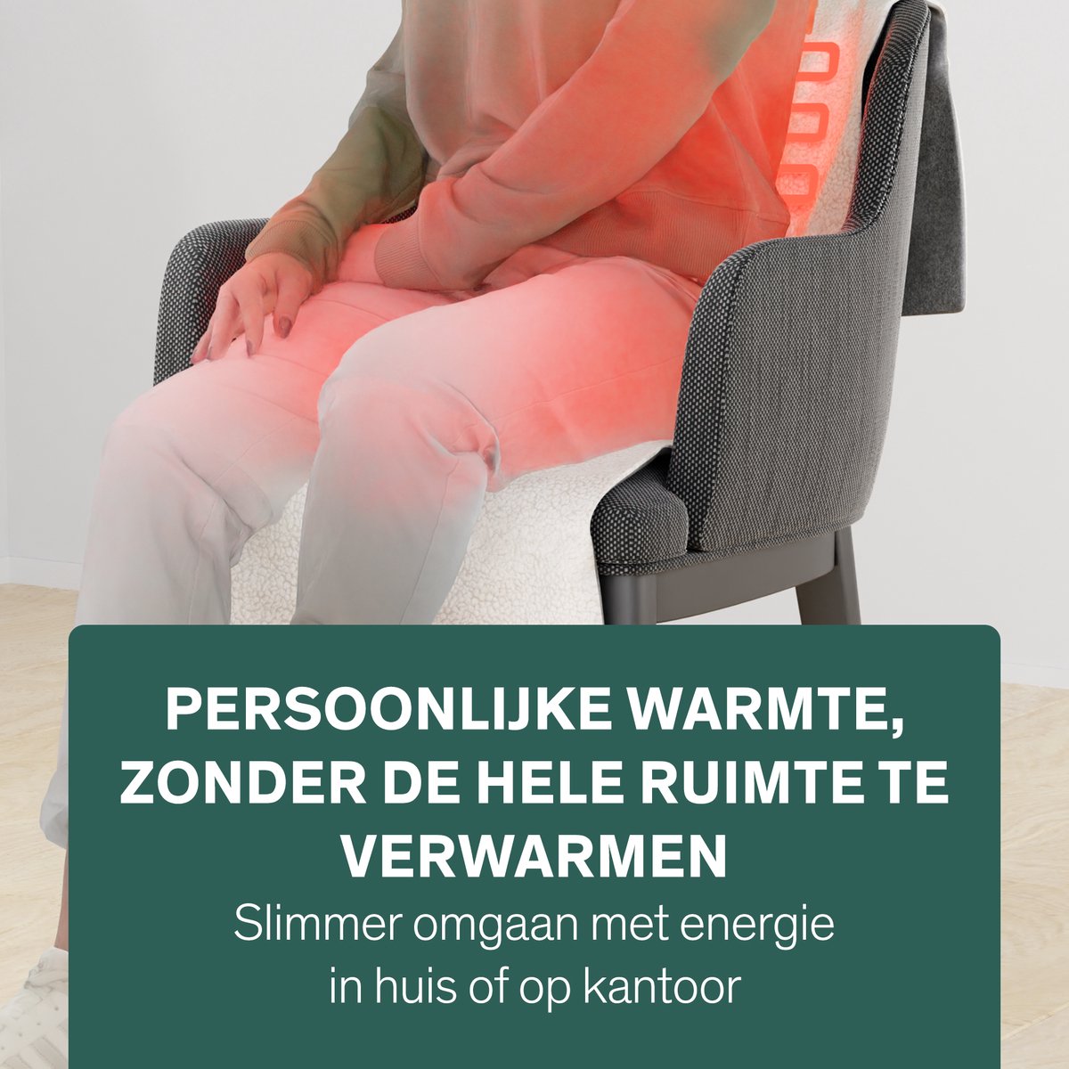 Sinji Elektrische Warmtedeken – Draadloos Infrarood Warmtedeken – Verwarmd Stoelkleed – Incl. Powerbank – 135x48 cm – Crème thumbnail 6