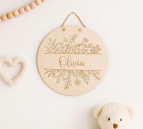Gepersonaliseerd naambord, babycadeau, houten bord, decoratie voor babykamer of kinderkamer, geboortebord/babykamer/kinderkamer — afbeelding 2