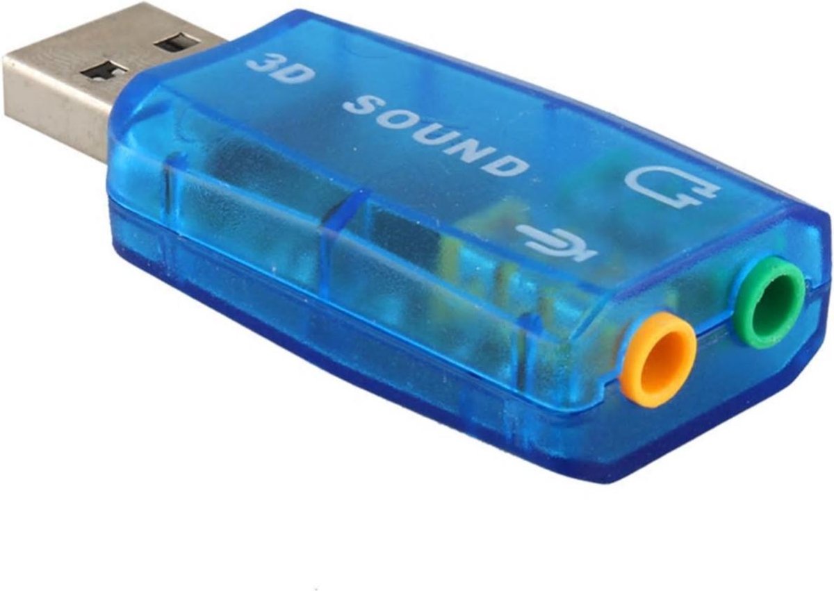 Qost - Externe USB (3D) Geluidskaart Adapter - Sound Card - Audio Kaart Dongle - USB 5.1 geluidskaart - Windows 2000 / XP. USB 2.0 - Qost®