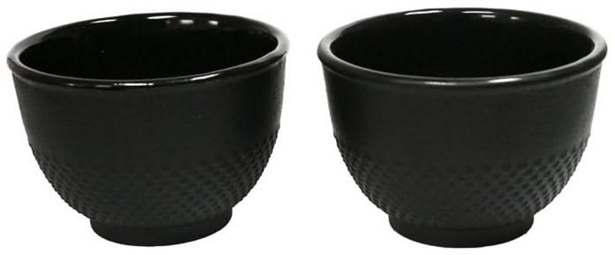 Cookinglife Theekopjes Sakura Tea - Gietijzeren theekopjes set - Zwarte theekopjes voor thee - Duurzaam en stijlvol - Ideaal voor dagelijks gebruik - Gietijzer - 78 x 55 mm - Servies - Thee en Accessoires