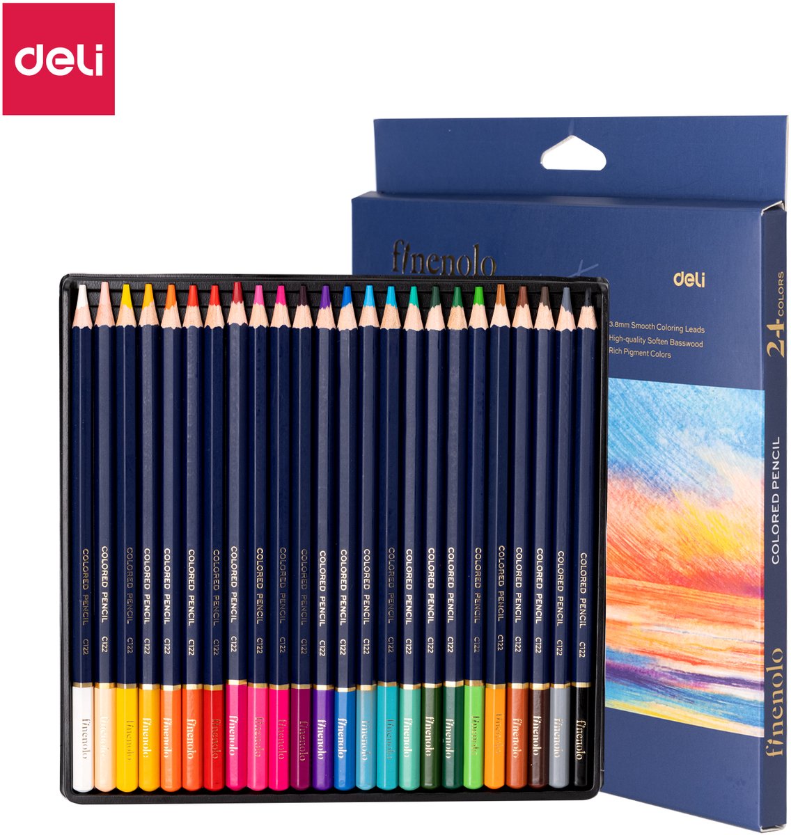 Deli Finenolo Kleurpotlodenset - 24 kleuren