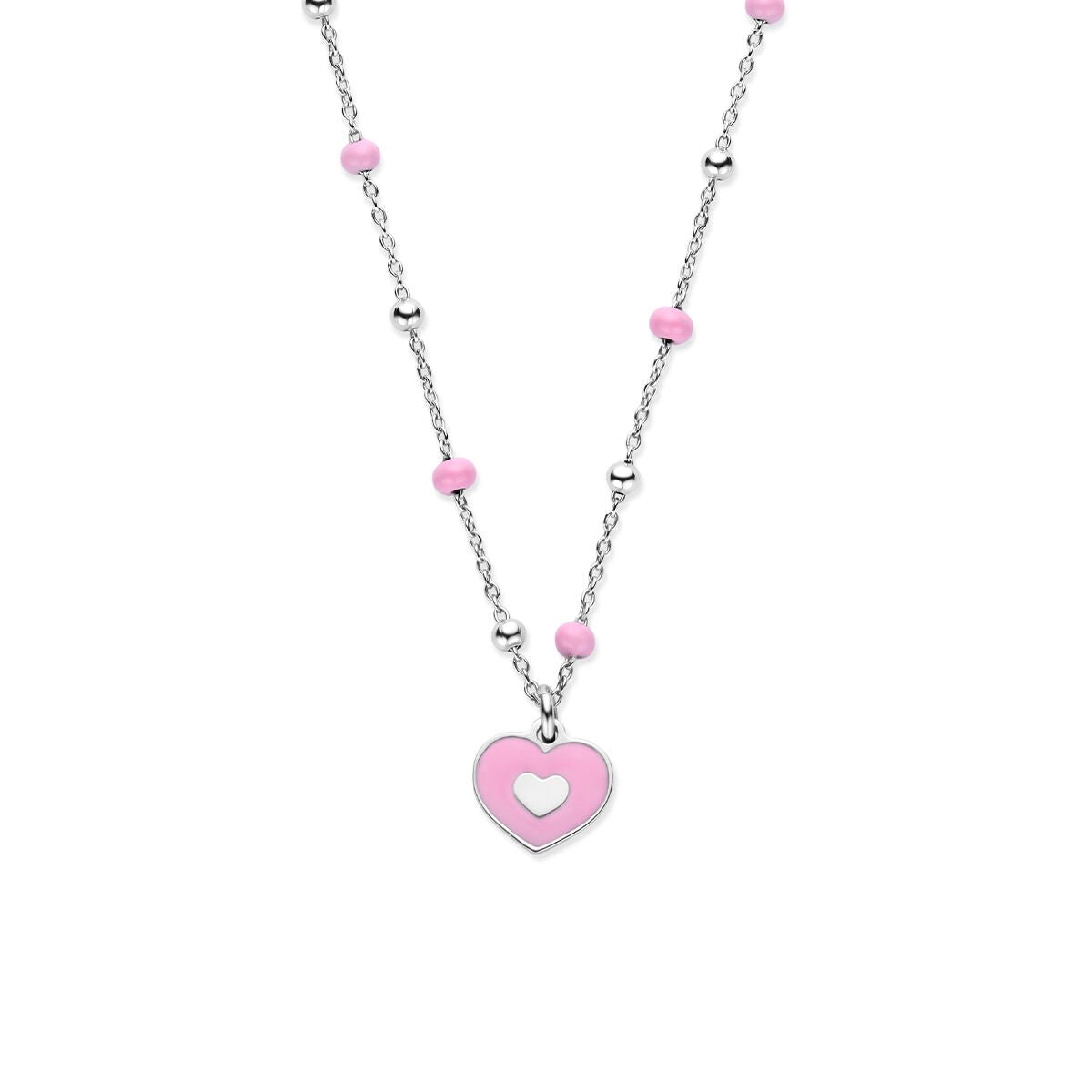 Collier emaille hartje 36 + 4 cm