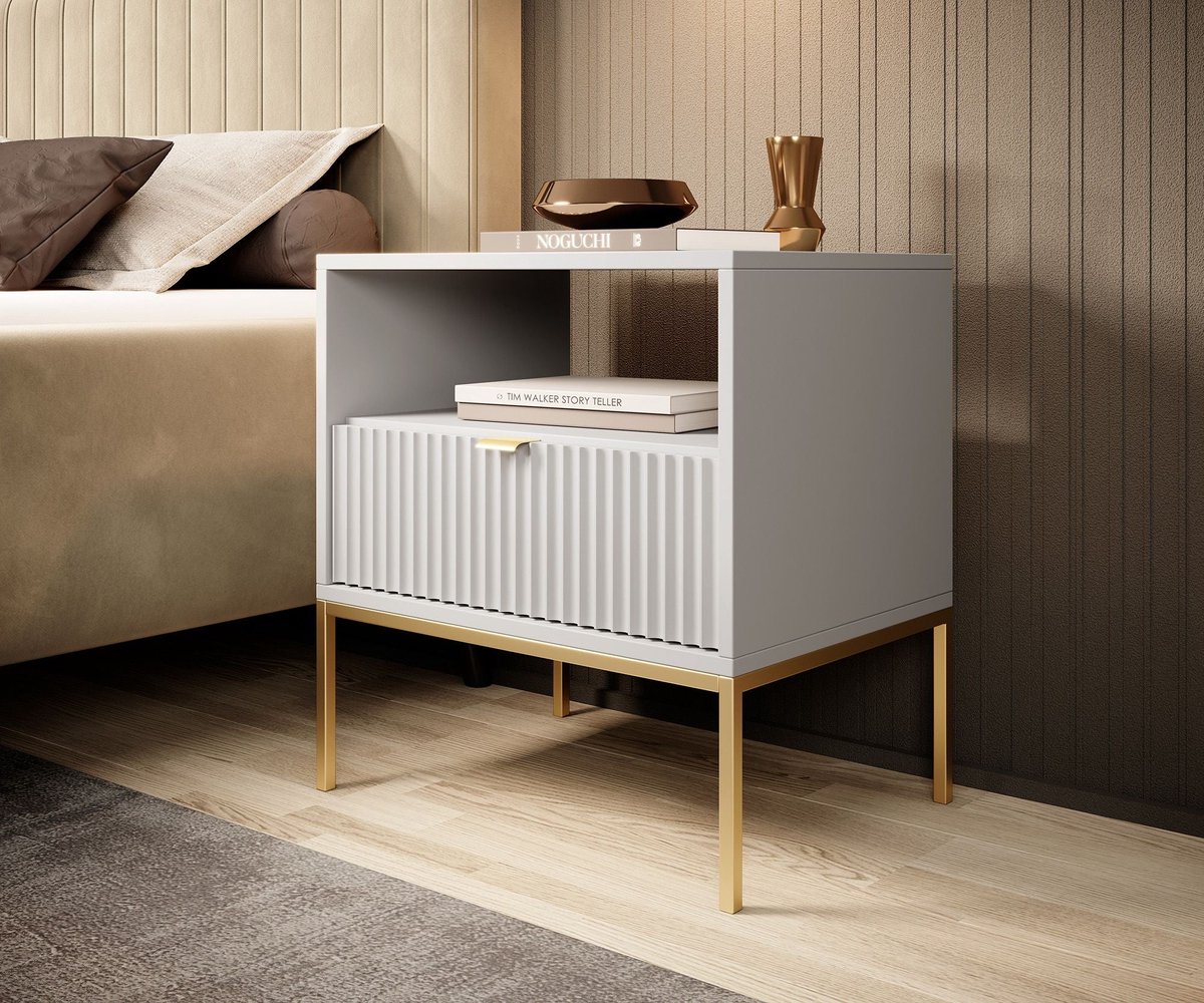 MEUBELLA Nachtkastje Navil 2 - Wit - 54 cm