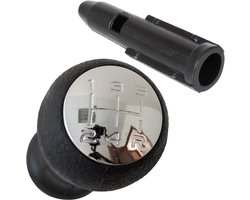 Modecar - Versnellingspookknop - Peugeot 207/307/406 - Zwart en Chroom - Adapter Inclusief