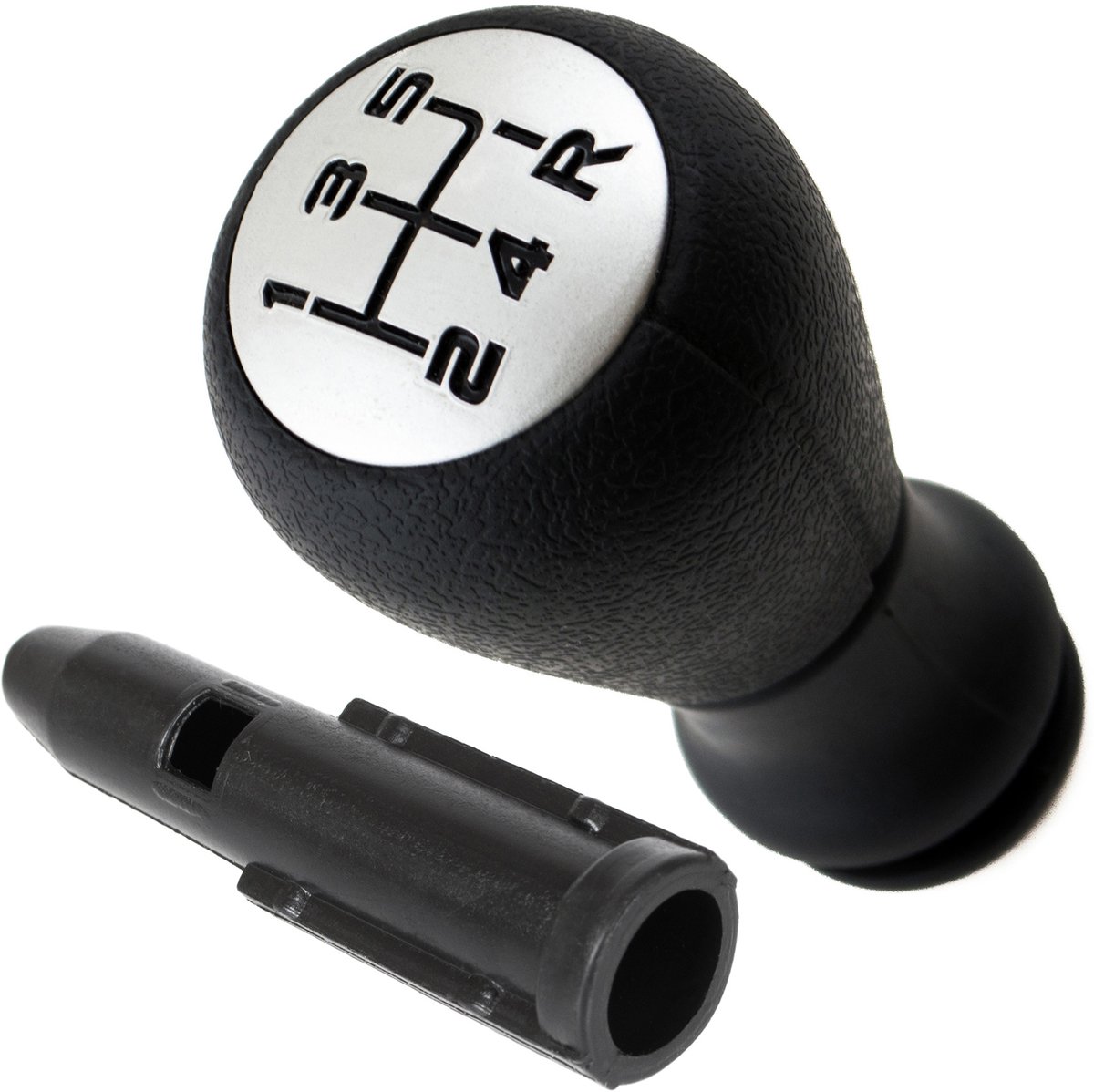 Modecar - Versnellingspookknop Set - Peugeot 207 - Zwart met Mat Chroom - Nieuwe Adapter