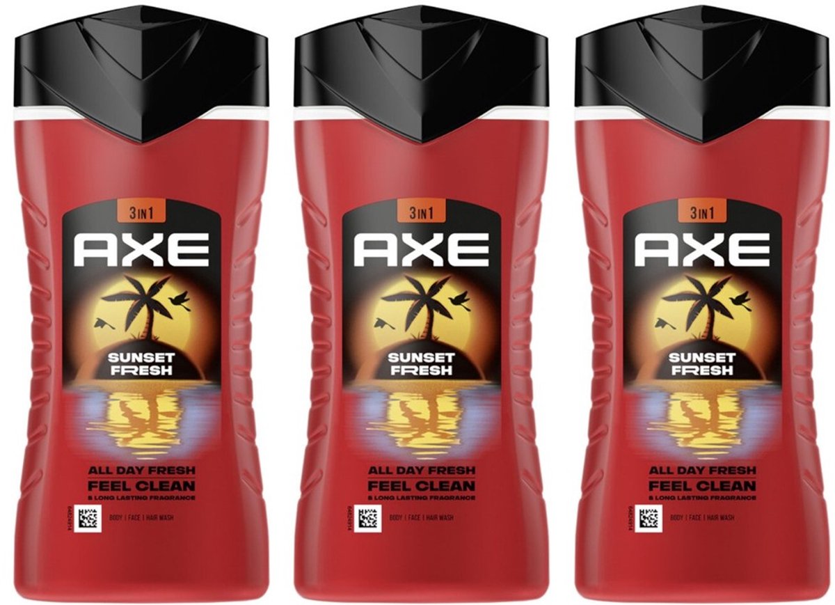Axe 3-in-1 Douchegel Sunset Fresh - 3 x 250 ml - Voordeelverpakking