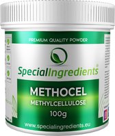 Methocel - 100 g - Methylcellulose - Methyl Cellulose - Hydrocolloïd - Warmtegevoelig Gelvorming - Vegan Bindmiddel - Innovatieve Textuur - Moderne Gastronomie - Moleculair Koken - Hersluitbare Pot - Recycled Plastic