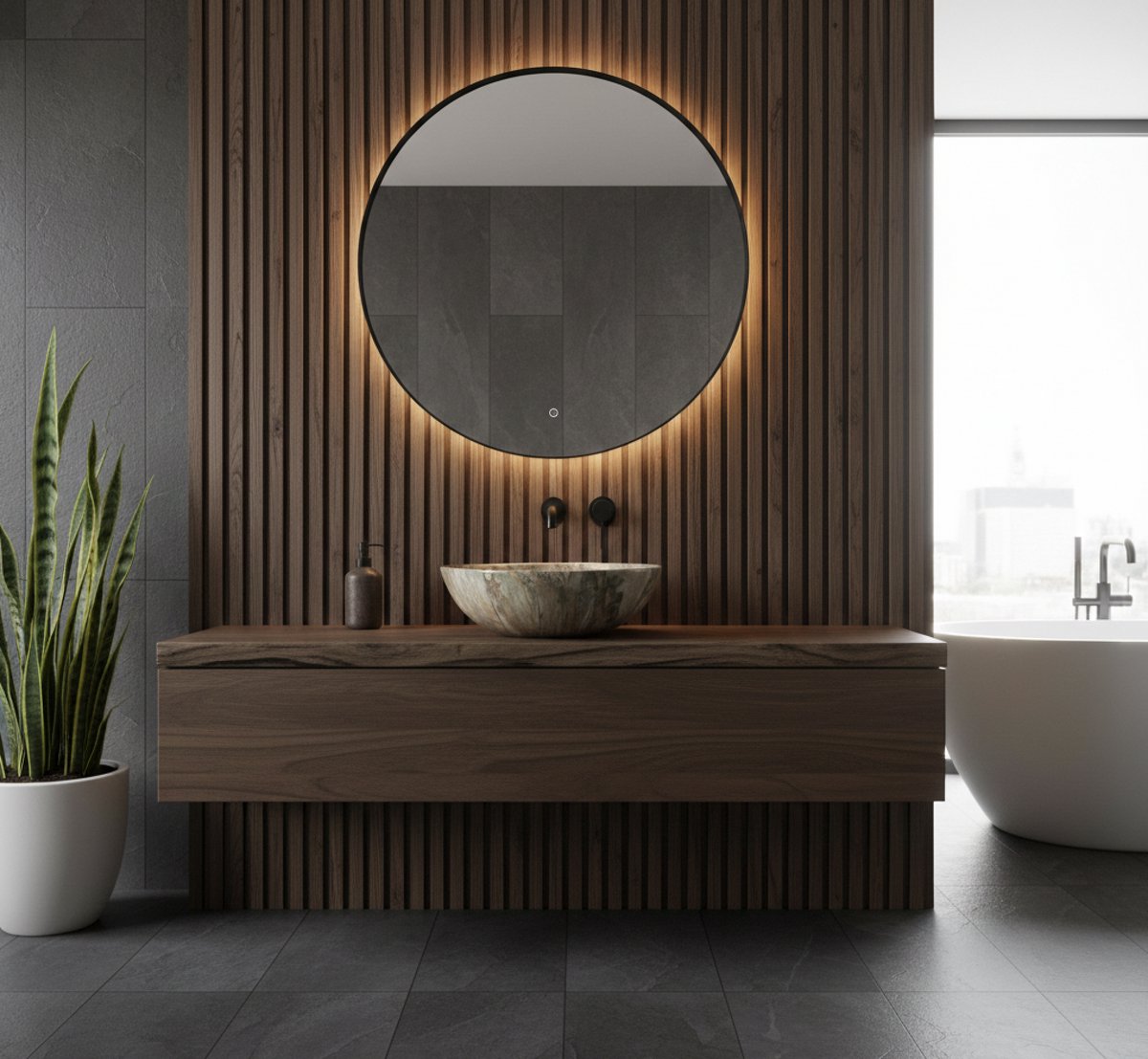KAYvit Canyon marmerlook opbouw waskom | bruin 405X405X130