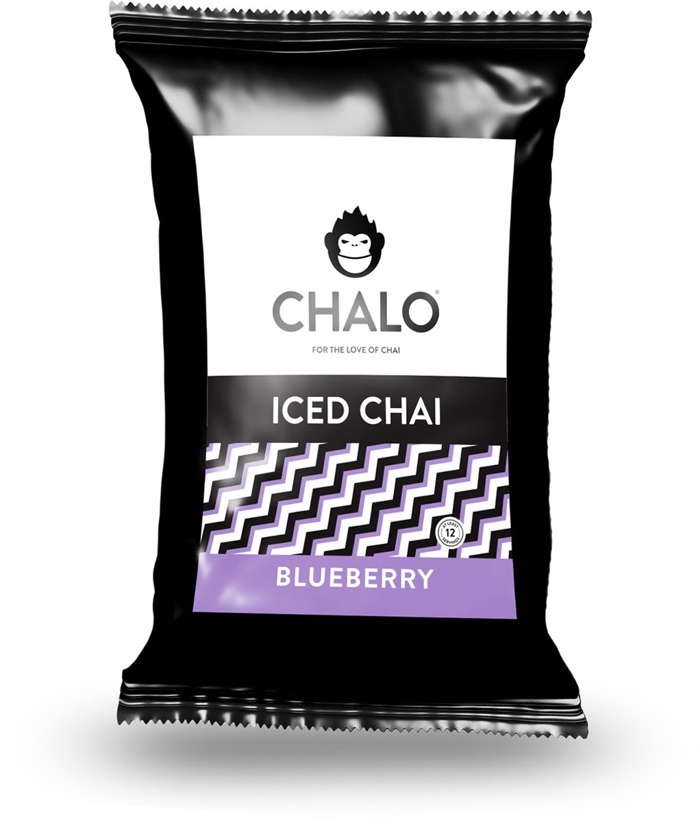 CHALO Blueberry Iced Chai - Vegan Blauwe bes Iced Tea- Zwarte Assam thee - 300GR Navulzak
