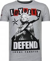 Loyalty Marilyn - Rhinestone T-shirt - Grijs