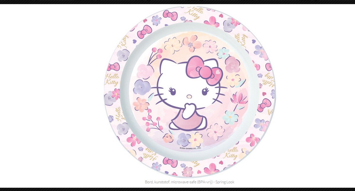 Hello Kitty: Bord, kunststof, microwave-safe (BPA-vrij) - Spring Look, Hello kitty bord, Kunststof bord