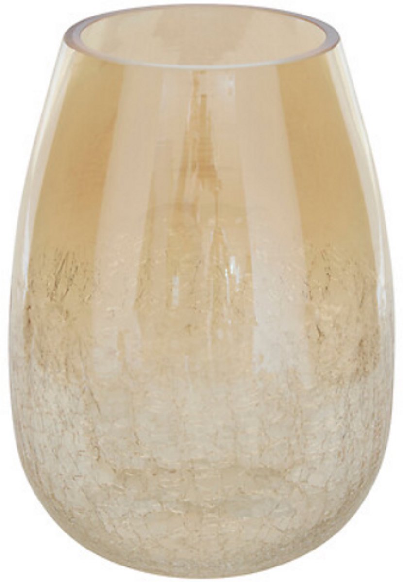 Atmosphera Créateur d'intérieur® Alexis Transparante Vaas met Gouden Craquelé Effect - Glas - Hoogte 25 cm - Bloemenvaas - Siervaas - Decoratief Glas