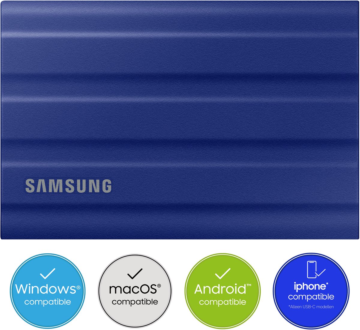Samsung T7 Shield - Externe SSD - 2 TB / Blauw