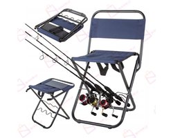 Opvouwbare Visstoel met Rugleuning en Hengelhouder – Compacte Campingstoel voor Vissen & Outdoor – visstoeltje opvouwbaar – vis stoel – visstoel met hengelsteun – Kampeerstoel – 32252