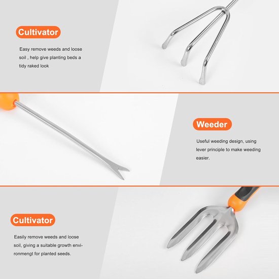 8-delige tuingereedschapset, complete tuinset, tuincadeau, inclusief opbergtas. van Esschert Design — afbeelding 4