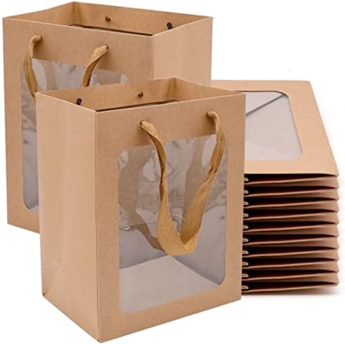 Imperatoris - Geschenktas - Bruin - Cadeauverpakking - Cadeaupapier - Cadeautasjes - Papieren Tassen - Gift Bag - Met Handvat - Kraft Tas - 18 x 13 x 25 cm - 10 Stuks