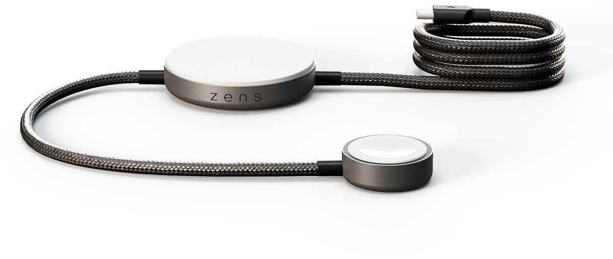 Zens Pro 2 1× Qi2 15 W draadloze lader 1× Apple Watch magnetic fast charge 2 kabel - Zwart