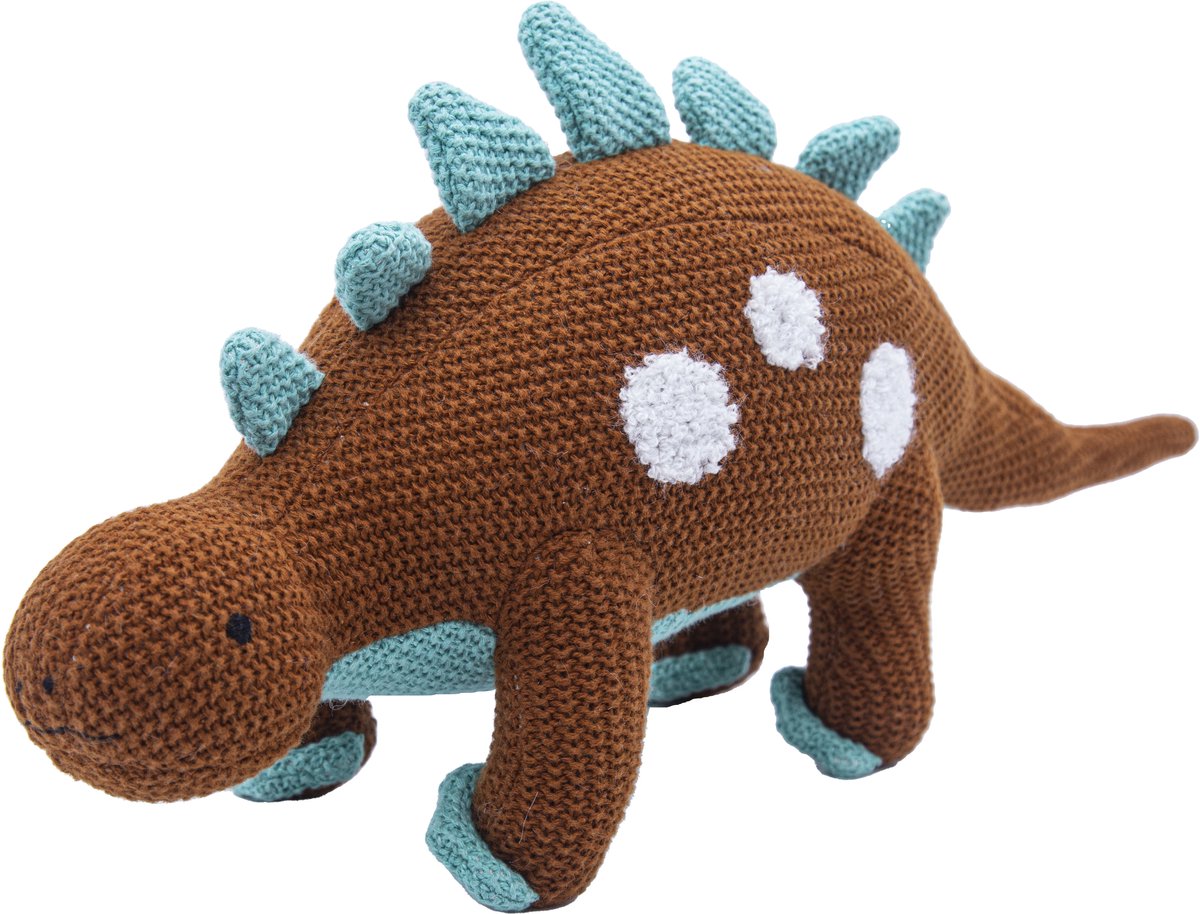 Cute since 1999 - Dinosauruspark - Ethan Bruine Dinosaurus - Katoen Knuffel - 37cm x 10 cm