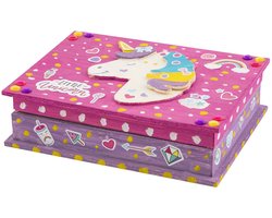 Unicorn Knutselen voor Kinderen - Schilder- en Modepakket met Sieradendoosje, Inclusief Tekenpakketten, Stickers en Pixelpakketten