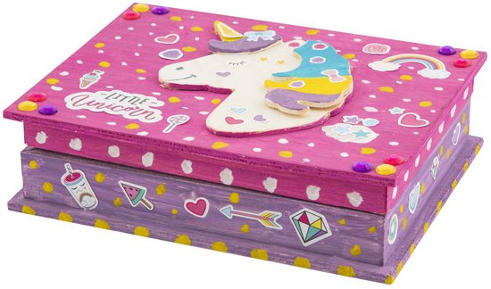 Unicorn Knutselen voor Kinderen - Schilder- en Modepakket met Sieradendoosje, Inclusief Tekenpakketten, Stickers en Pixelpakketten