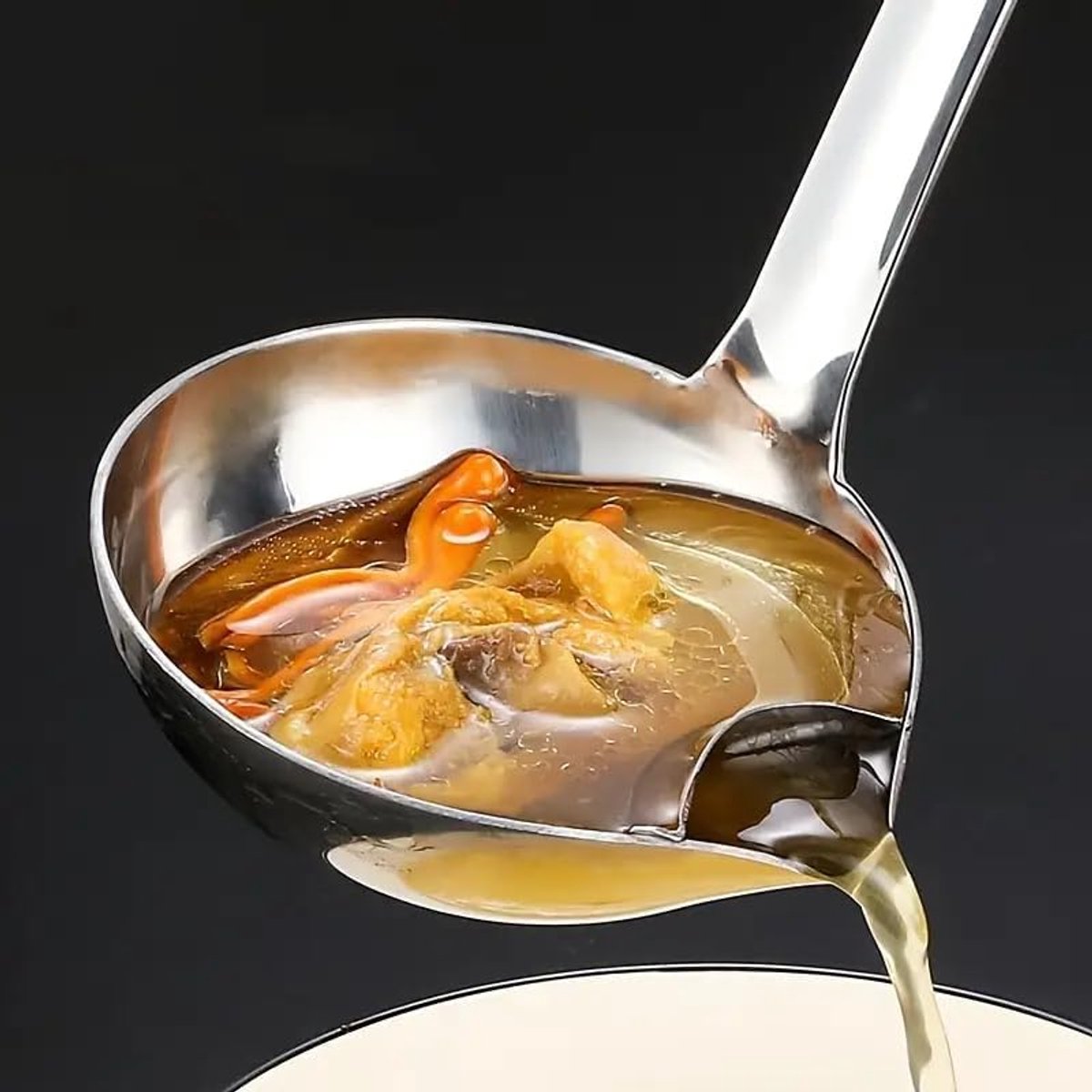 1 Stuk Pot Separator - Olie Separator - Huishoudelijk Keukengereedschap - Roestvrij Staal Olie Separator Soeplepel - Gravy En Voedsel Vet Separator - Skimmer Lepel