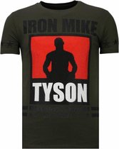 Local Fanatic Iron Mike Tyson - T-shirt strass - Kaki Iron Mike Tyson - T-shirt strass - T-shirt homme blanc Taille XXL