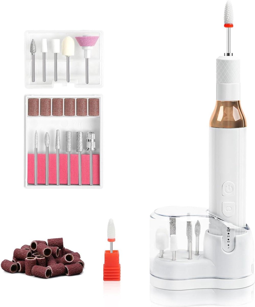 12-in-1 Draadloze Nagelvijl met 3 Snelheden - Oplaadbaar - Voor Acrylnagels