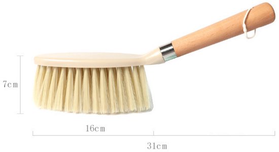 Stofborstel met lange steel van beukenhout en zachte haren - geschikt voor het reinigen van slaapkamerkleden, banken en vloeren - klein formaat - 31*7 cm - natuurlijke houtkleur - 1 stuk van Iris Hantverk — afbeelding 5