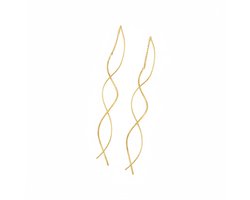 Minimalistische goudkleurige draad oorhangers oorbellen voor