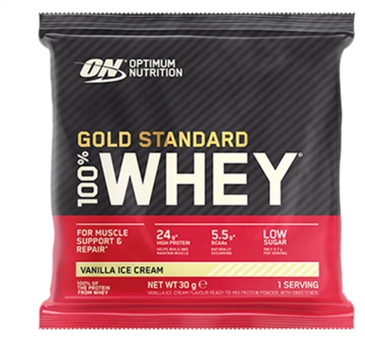 Optimum Nutrition Gold Standard 100% Whey Protein Sachet - Vanilla Ice Cream - Proteine Poeder - Eiwitshake - 31 gram (1 serving)