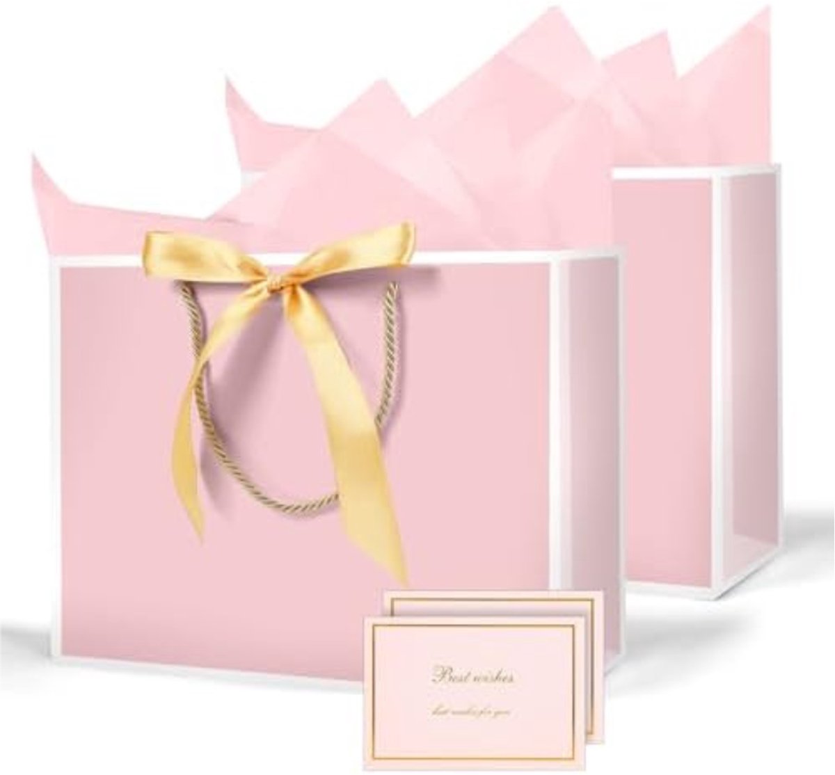 Imperatoris - Geschenktas - Roze - Cadeauverpakking - Cadeaupapier - Cadeautasjes - Papieren Tassen - Gift Bag - Met Handvat - Kraft Tas - 28 cm x 20 cm x 10 cm - 2 Stuks