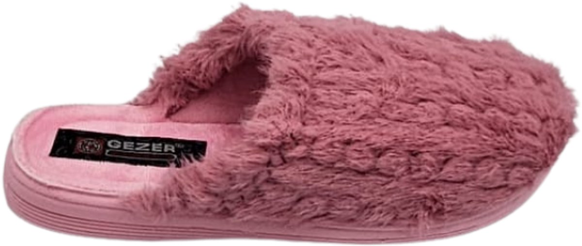 Berussa-Gezer Luxe Dames Pantoffels - Dames mode- Fluffy Huisschoenen met Comfortabele Zool - Warme Fleece Voering - Antislip- Polar Roze-37-40