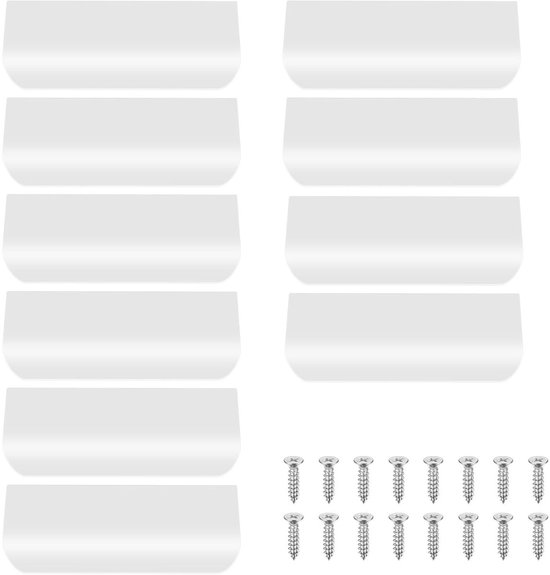 10 pièces - 150*40*17,5 mm - Poignées d'armoire - Poignées de tiroir - Poignée dissimulée - Poignée en alliage d'aluminium - Poignées d'armoire de cuisine - Accessoires de meubles - Quincaillerie - Blanc