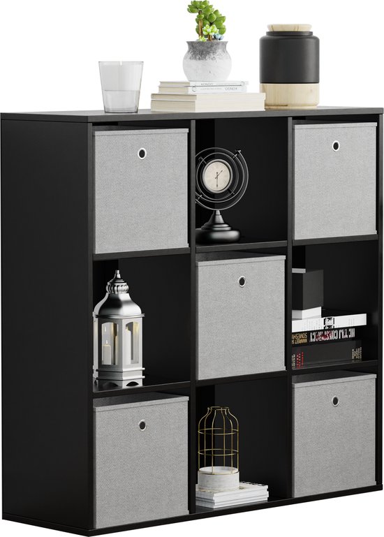 VDD - Vakkenkast - Opbergkast - Wandkast - Roomdivider - Zwart