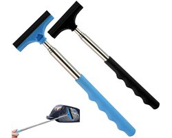 2 stuks - Telescopische ruitenwisser - Inklapbare Ruitenwisser - Auto Spiegel Reiniger - Waterafstoter - professionele raamwisser auto - Ruitenreiniger voor Achteruitkijkspiegel - Geschikt voor vrachtwagen, SUV, sedan - zwart/blauw