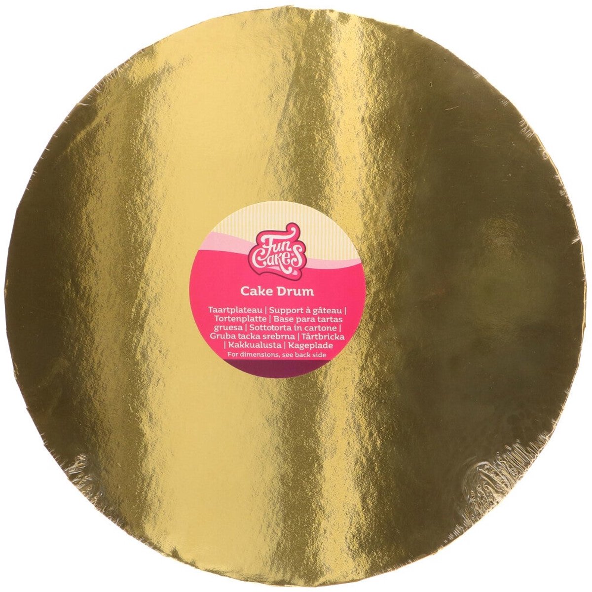 FunCakes Cake Drum Rond - Goud - Ø33 cm / 20 mm - Taartonderlegger - Taartkarton